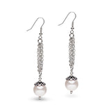 Silver and pearl drop earrings