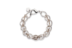 Sterling silver and European crystal pearl bracelet