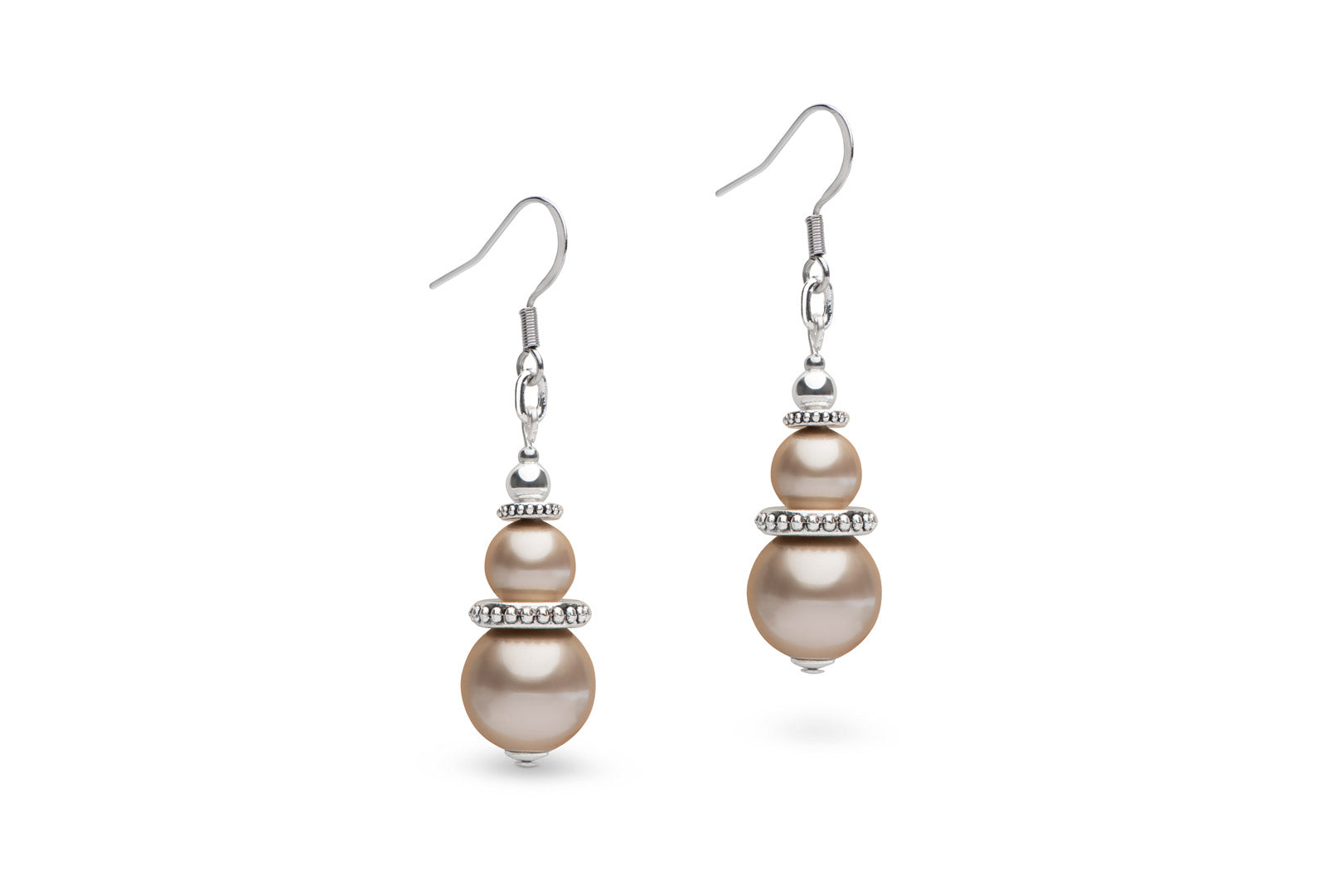 Platinum pearl earrings