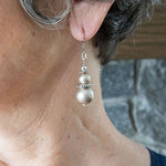 Platinum pearl earrings