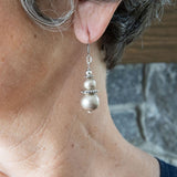 Platinum pearl earrings