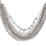 Chain, pearl and heart necklace