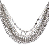 Chain, pearl and heart necklace