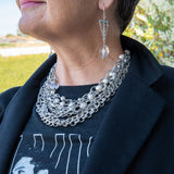 Chain, pearl and heart necklac