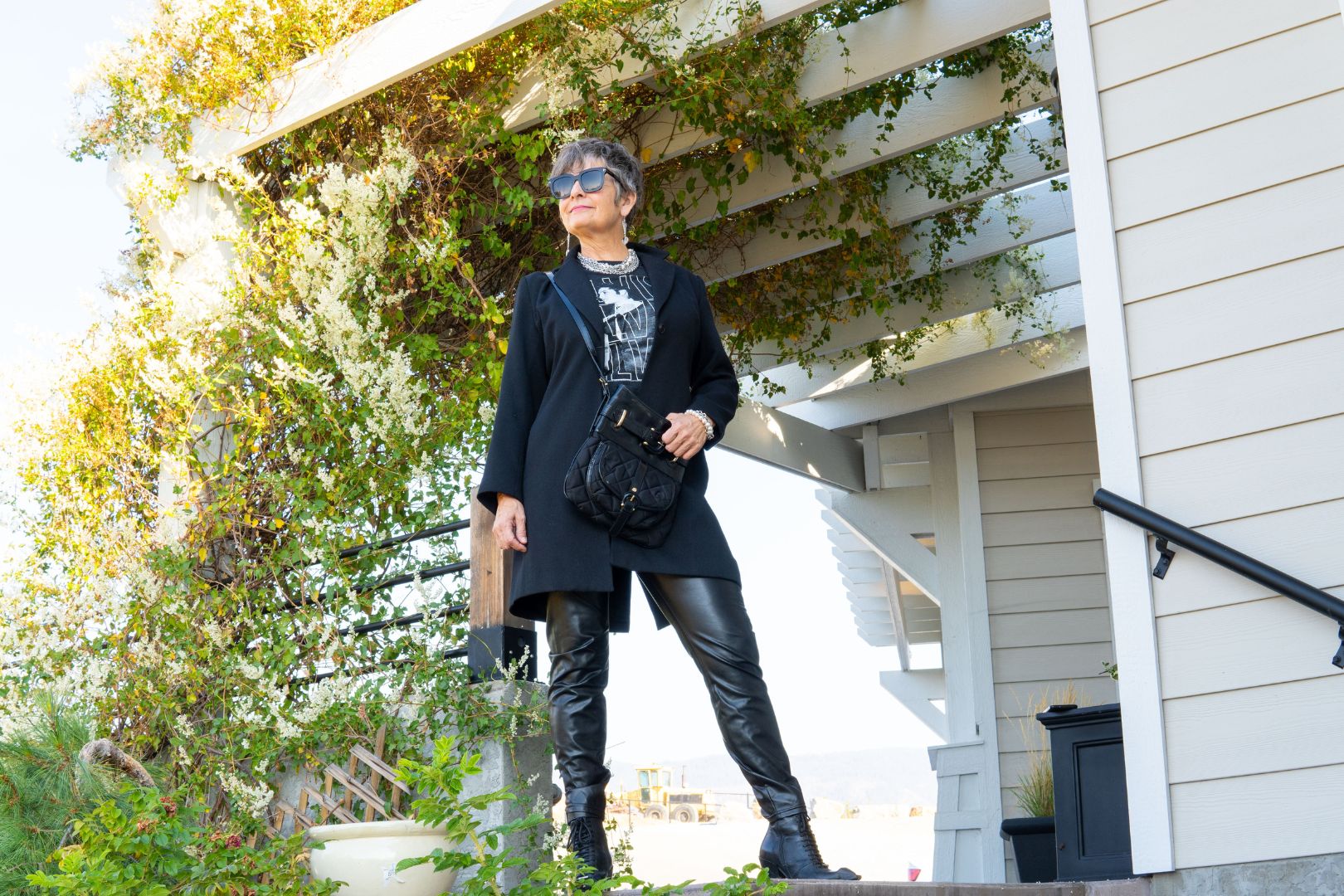 Chain, pearl and heart necklac