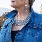 Chain, pearl and heart necklac