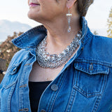 Chain, pearl and heart necklac