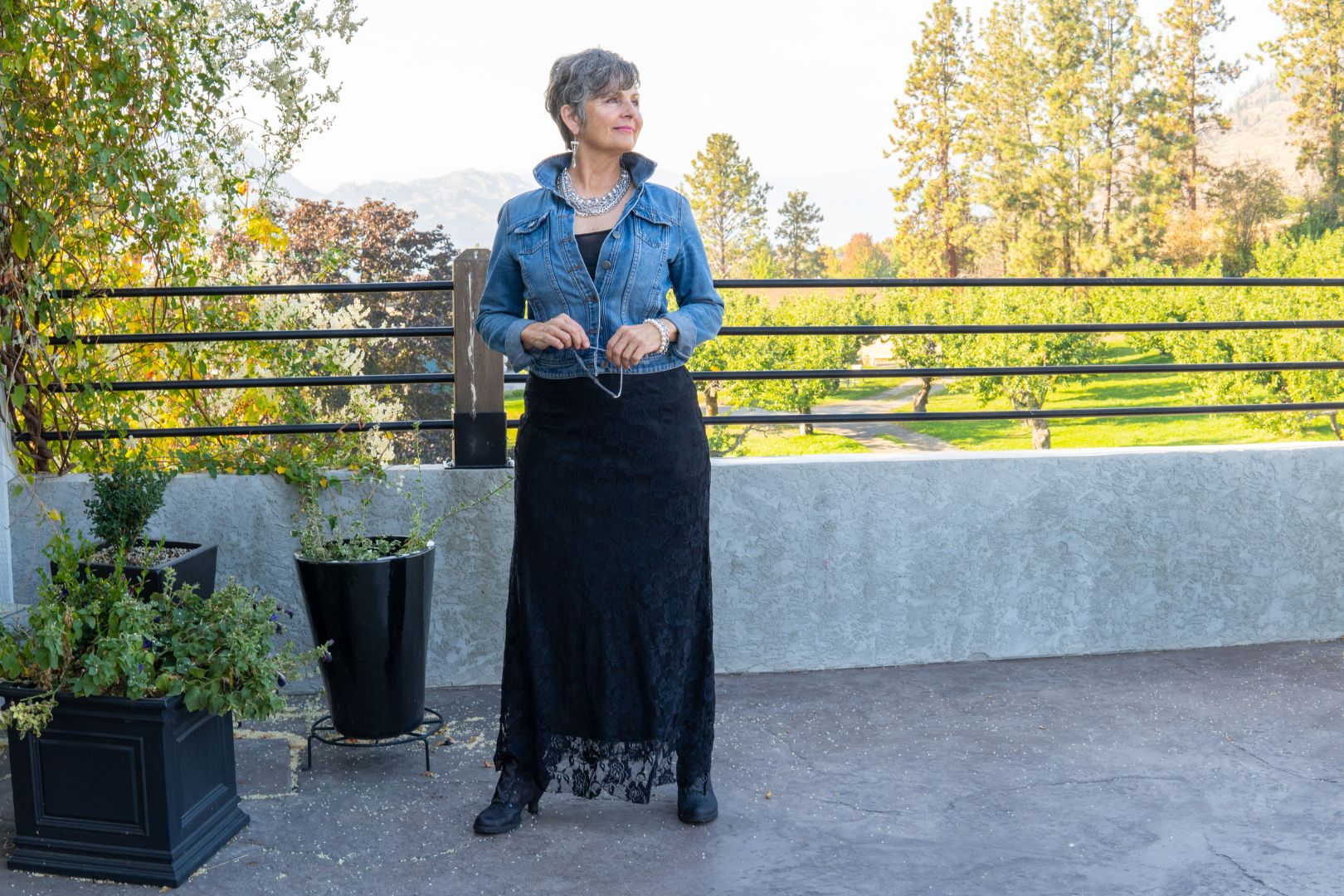 Chain, pearl and heart necklac