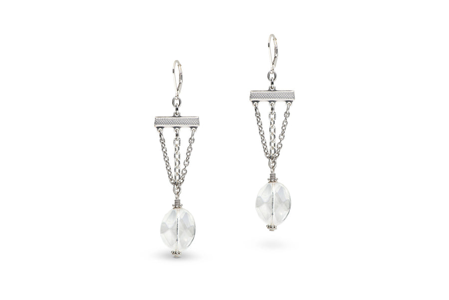 Faceted crystal quartz earrings