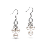 Short white pearl earrings