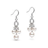 Short white pearl earrings