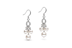 Short white pearl earrings