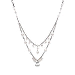 Long white pearl necklace