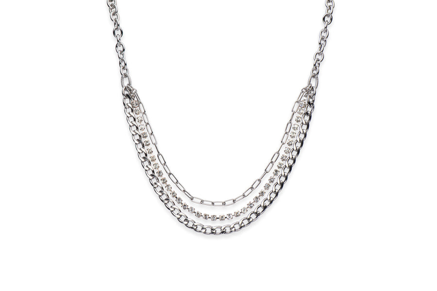 Chain & crystal necklace