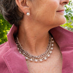 White pearl stud earring