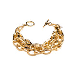 a Carolily Finery bracelet made from various gold plated chains