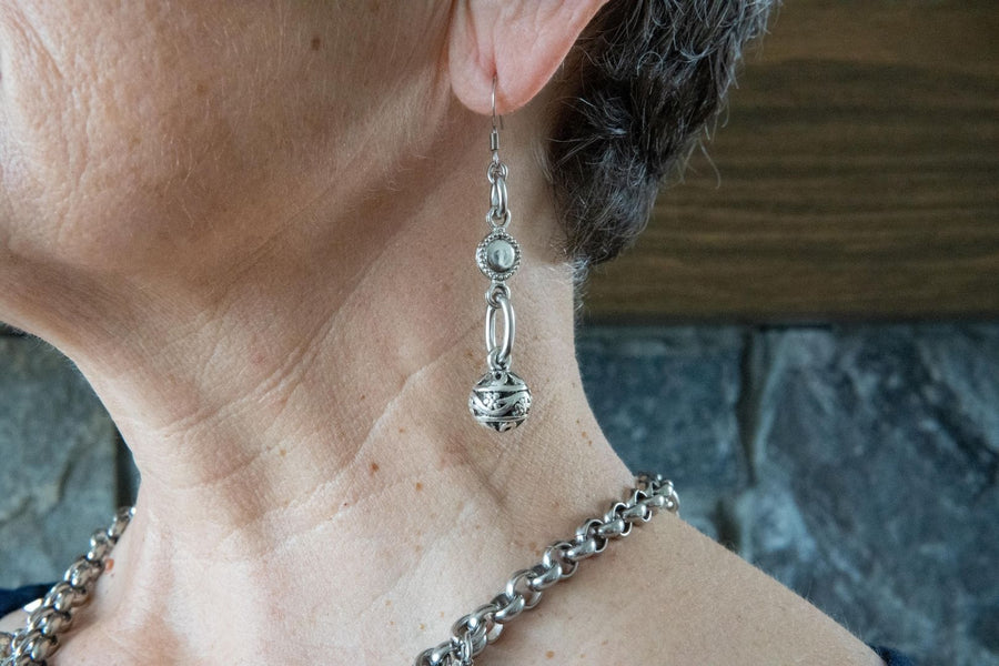 Silver stainless steel earrings