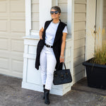 Silver,, pearl and crystal statement necklace