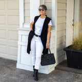 Silver,, pearl and crystal statement necklace