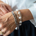 Silver and pearl chain bracelet