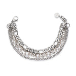 White pearl and chain bracelet