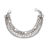 White pearl and chain bracelet