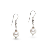 White pearl drop earrings