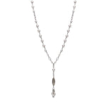 White pearl and pewter accent necklace