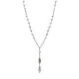 White pearl and pewter accent necklace