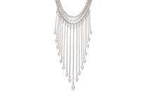 Silver and European crystal pearl necklace
