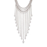 Silver and European crystal pearl necklace