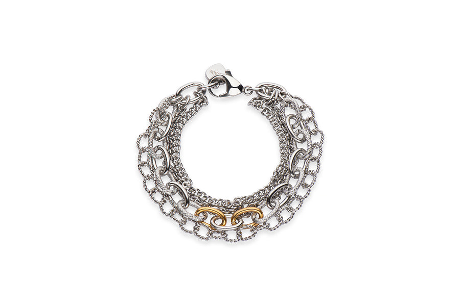 Silver and gold chain bracelet