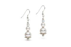 White double pearl earrings