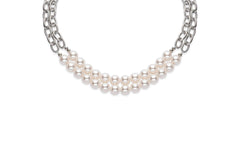 double pearl strand necklace